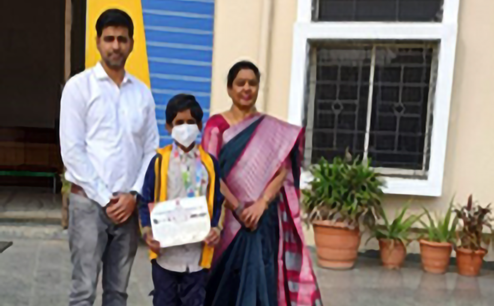 school student is holding certificate
