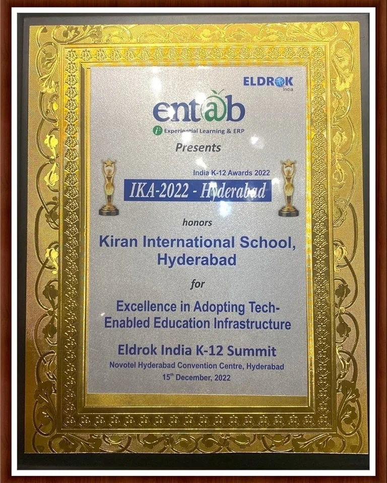 Kiran International school Hyderabad award shield
