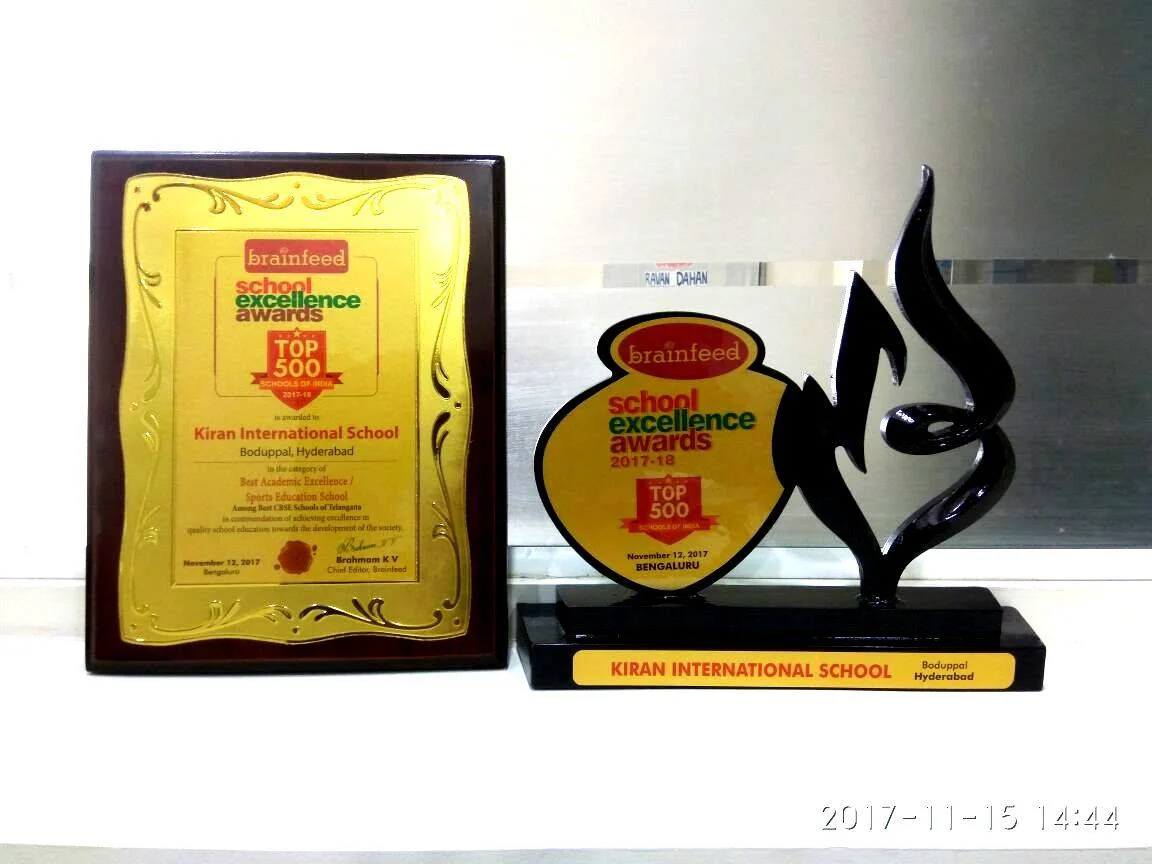 Kiran International School boduppal Award shield
