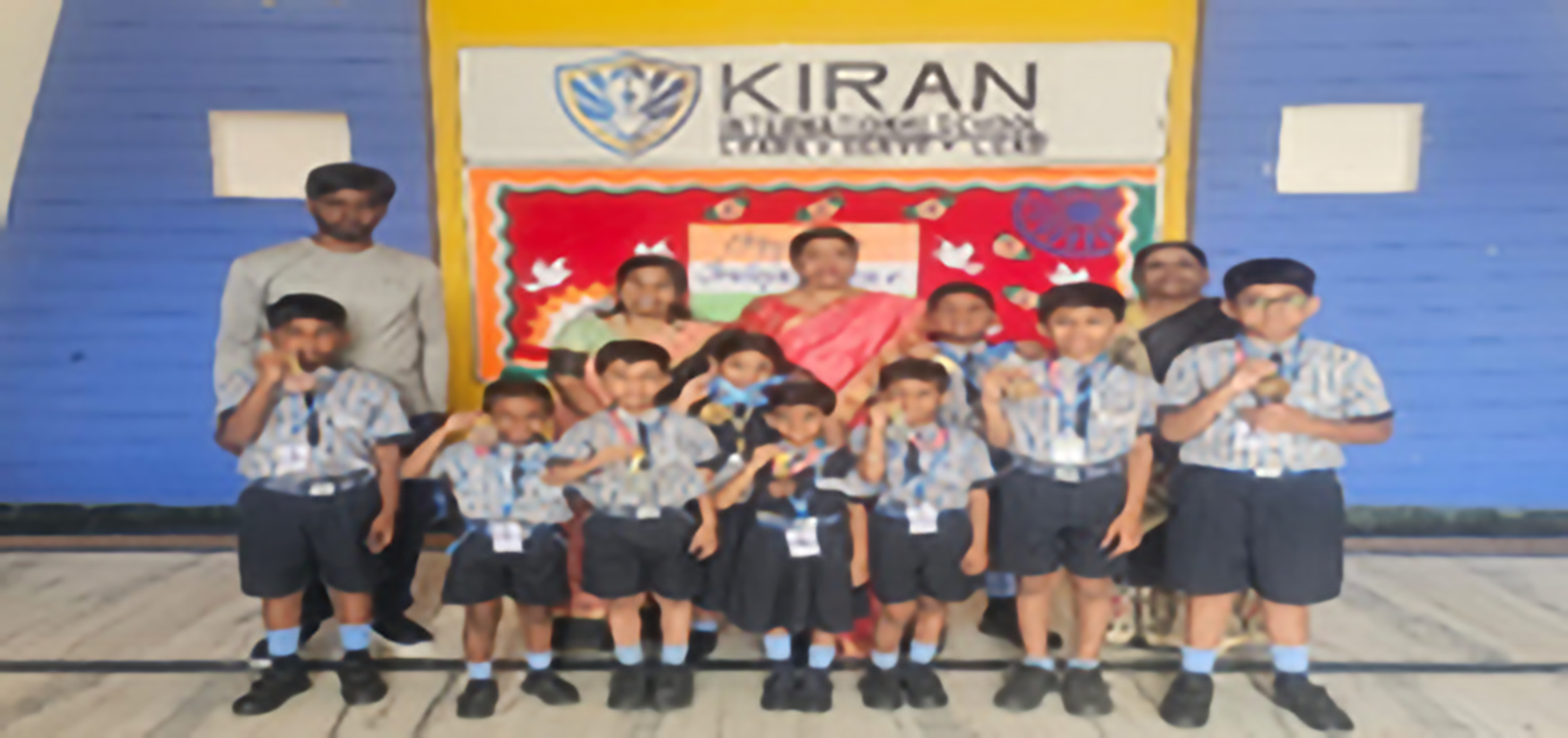 schools kids with medals