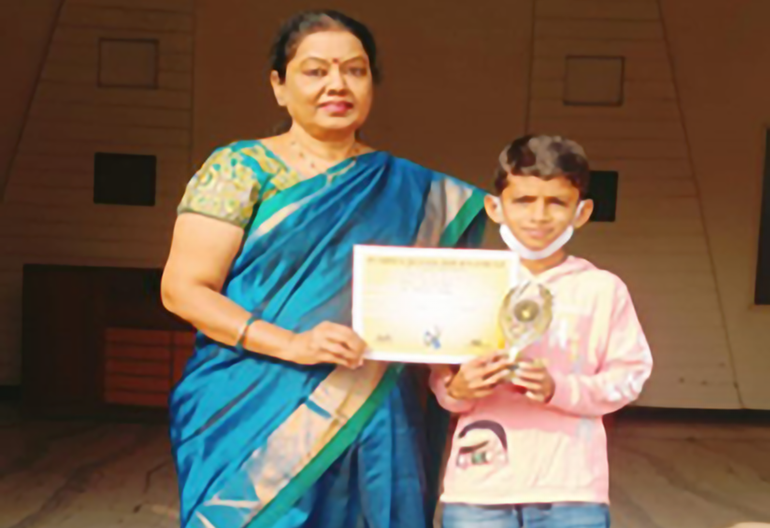 Student is with school certificate