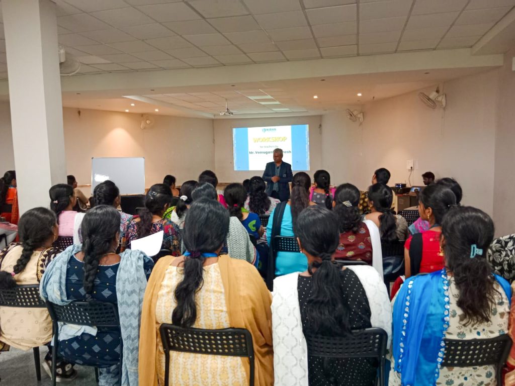 Dedicated teachers participating in a training session, focusing on professional development and enhancing teaching skills to provide quality education at Kiran International School.